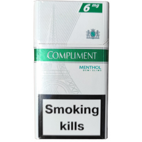 Сигарети Compliment Demi Slims Menthol (Комплімент демі ментол 20 шт) купити в роздріб від 1 блоку